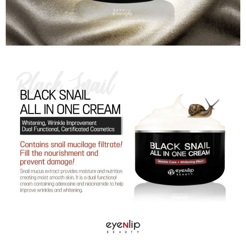eyeNlip - Black Snail All In One Cream Mini, 15ml, 50 g, 