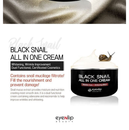 eyeNlip - Black Snail All In One Cream Mini, 15ml, 50 g, 