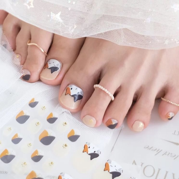 Lunacaca - Calico Cat Toenail Art Sticker, 24 pcs, 50 g, 4892022002124