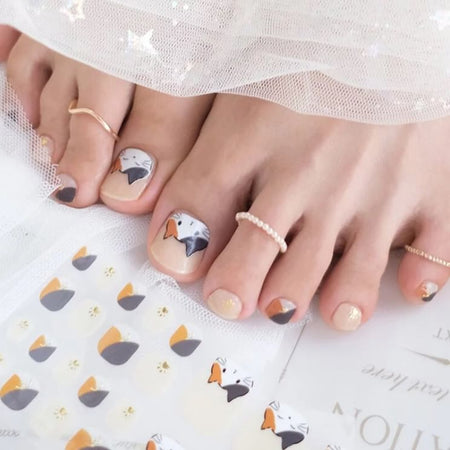 Lunacaca - Calico Cat Toenail Art Sticker, 24 pcs, 50 g, 4892022002124