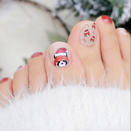Lunacaca - Christmas Red Panda Toenail Art Sticker, 24 pcs, 50 g, 4892022002112