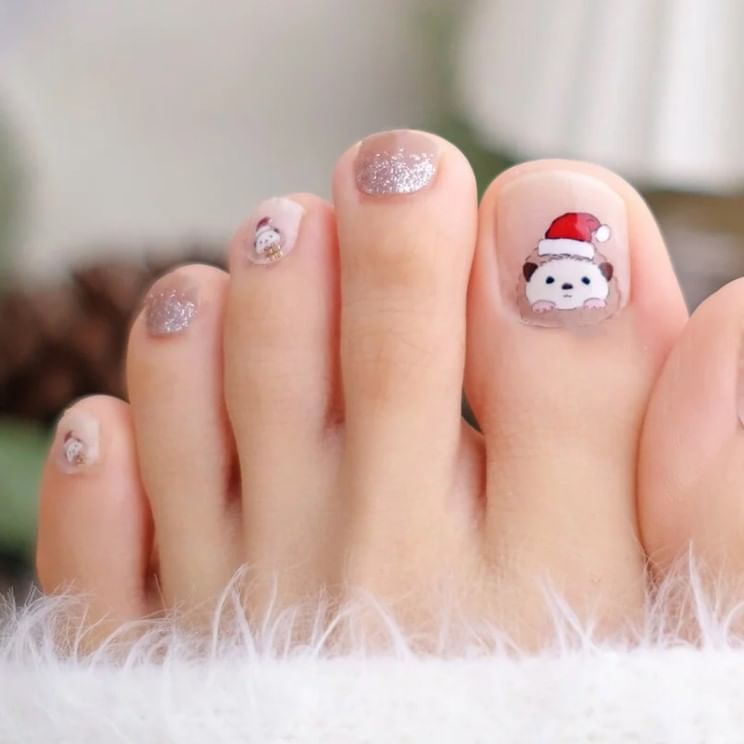 Lunacaca - Christmas Little Hedgehog Toenail Art Sticker, 24 pcs, 50 g, 4892022002104