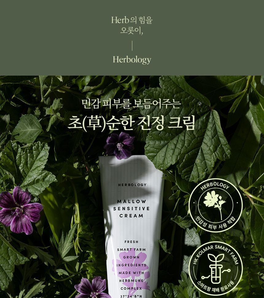 NATURE REPUBLIC - Herbology Mallow Sensitive Cream, 70ml, 180 g, 8806173483099