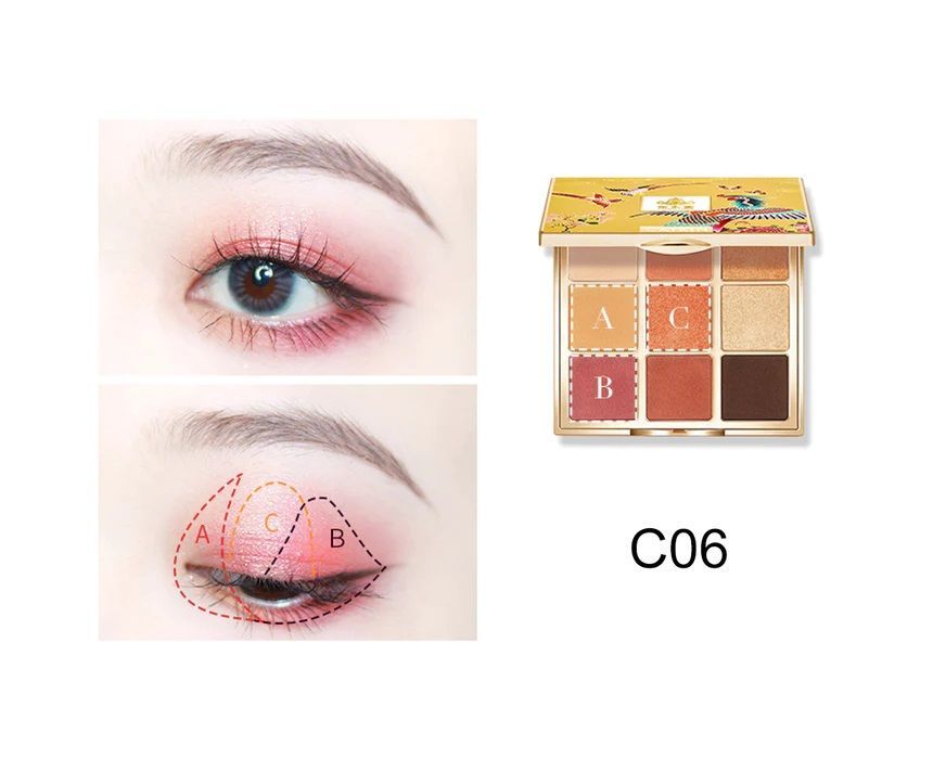 CATKIN - 9 Colors Eyeshadow Palette - C06 Phoenix, #C06 Phoenix, 117 g, 6971870595399