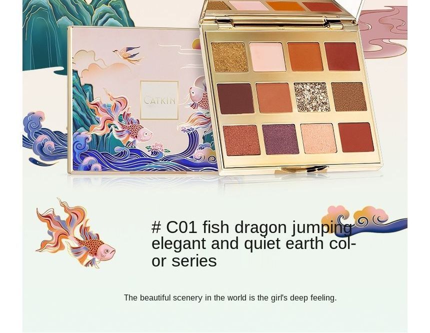CATKIN - 12 Color Eyeshadow Palette - C01, #C01 Spring Moonlight, 170 g, 6935778566042
