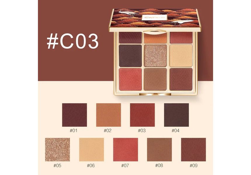 CATKIN - 9 Colors Eyeshadow Palette - C03 Autumn Moonlight, #C03 Autumn Moonlight, 116 g, 6971870596433