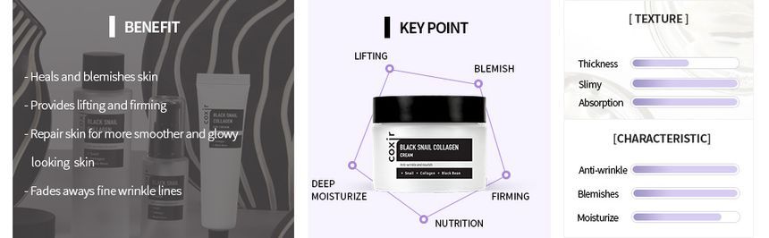 coxir - Black Snail Collagen Cream Tube Mini, 20ml, 30 g, No BarCode