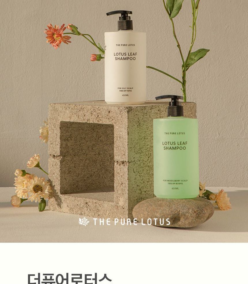 THE PURE LOTUS - Lotus Leaf Shampoo For Middle And Dry Scalp Jumbo, Renewed - 450ml, 499 g, 8809213857119