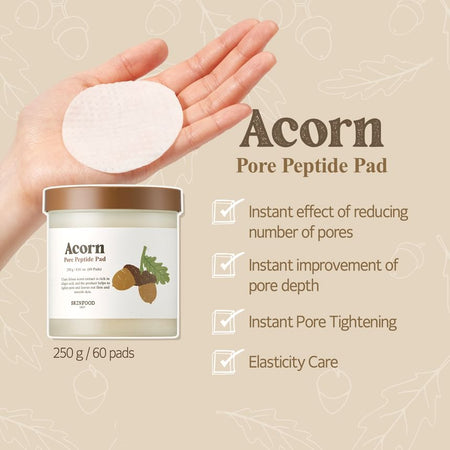 SKINFOOD - Acorn Pore Peptide Pad, 60 pads, 386 g, 8809032673662