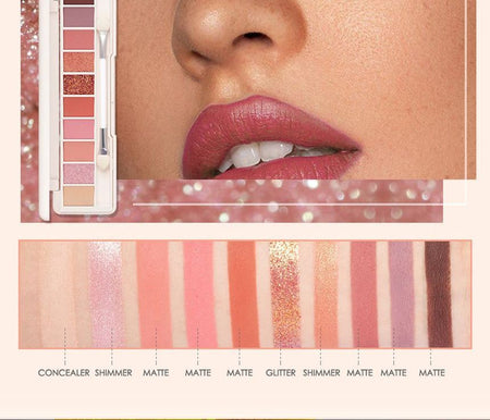 FOCALLURE - Staymax 10 Color Eyeshadow Palette- #2 SAKURA IN DREAM, #2 SAKURA IN DREAM, 80 g, 6941845801435