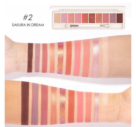 FOCALLURE - Staymax 10 Color Eyeshadow Palette- #2 SAKURA IN DREAM, #2 SAKURA IN DREAM, 80 g, 6941845801435
