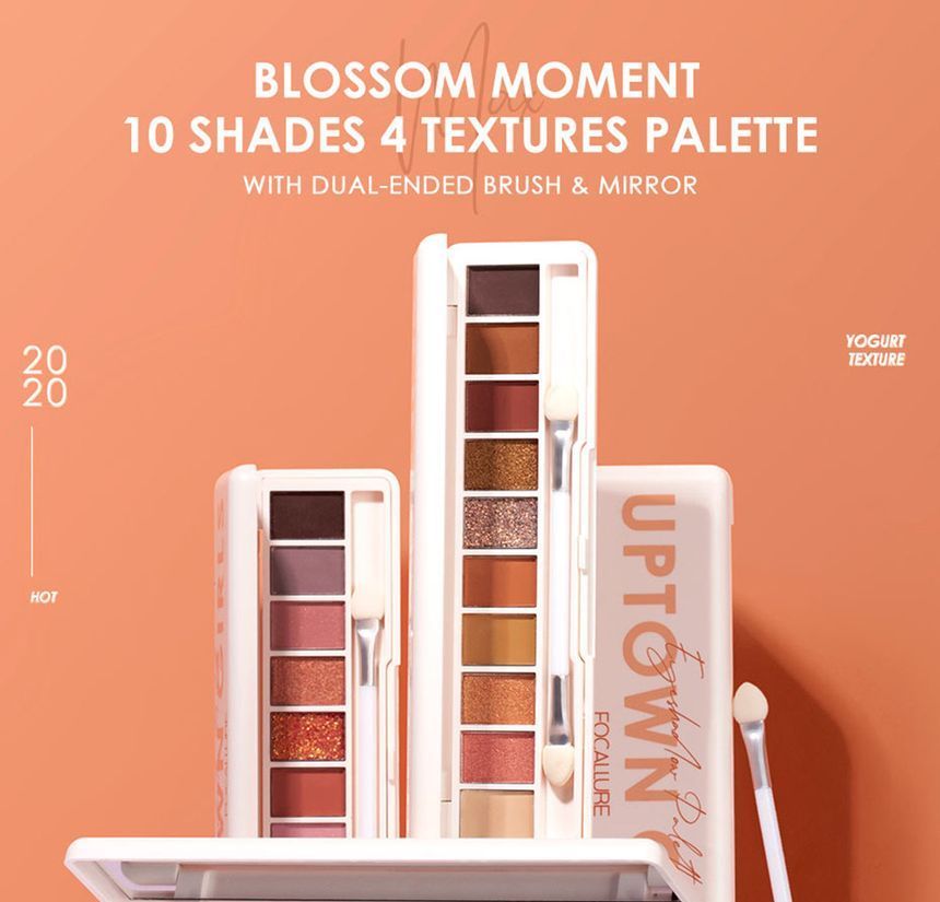 FOCALLURE - Staymax 10 Color Eyeshadow Palette- #2 SAKURA IN DREAM, #2 SAKURA IN DREAM, 80 g, 6941845801435