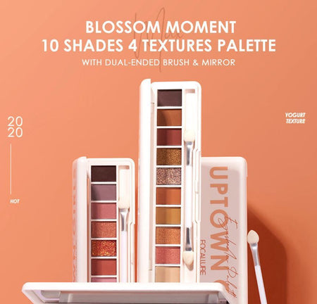 FOCALLURE - Staymax 10 Color Eyeshadow Palette- #2 SAKURA IN DREAM, #2 SAKURA IN DREAM, 80 g, 6941845801435