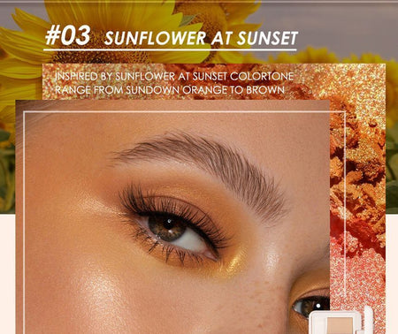 FOCALLURE - Staymax 10 Color Eyeshadow Palette -#3 SUNSET, #3 SUNFLOWER AT SUNSET, 80 g, 6941845801442
