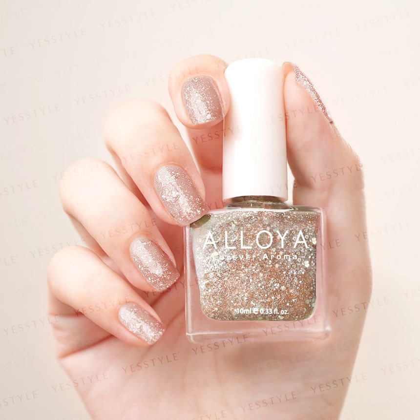 ALLOYA - Water-Based Natural Nail Polish Environmental Friendly 094 Silver Memories, 10ml, 60 g, 6934849100949