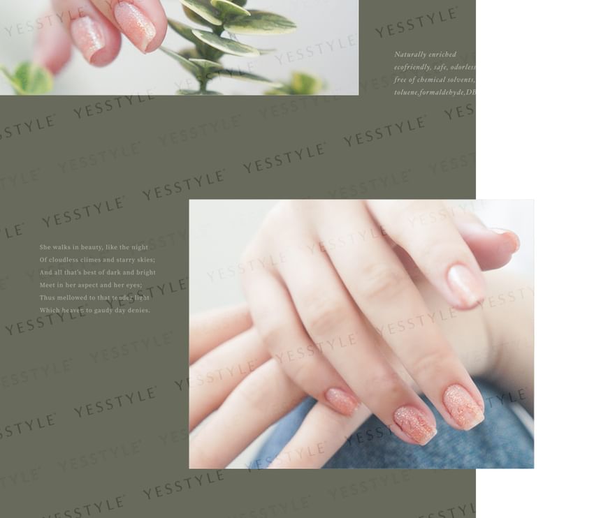 ALLOYA - Water-Based Natural Nail Polish Environmental Friendly 052 Twinkling Star, 10ml, 60 g, 6934849100529