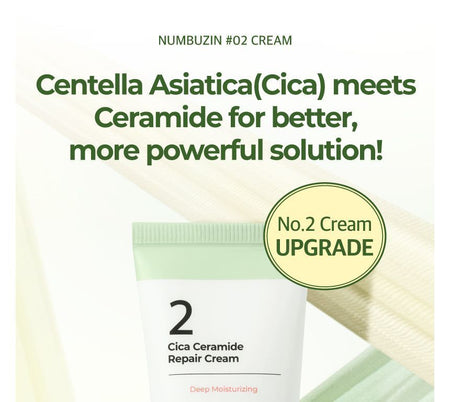 numbuzin - No.2 Cica Ceramide Repair Cream, 60ml - Renewed, 85 g, 8809652581279