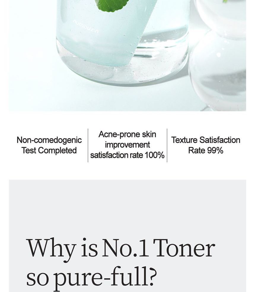 numbuzin - No.1 Pure-Full Calming Herb Toner, 300ml, 370 g, 8809652581453