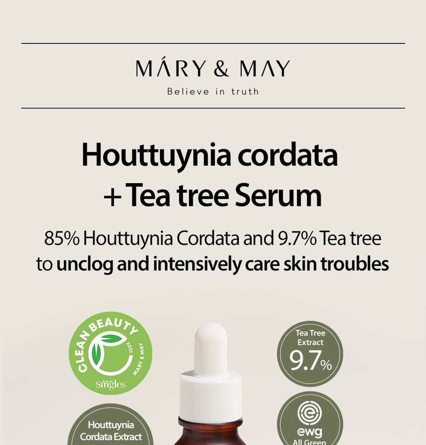 Mary&May - Houttuynia Cordata + Tea Tree Serum, 30ml, 111 g, 8809670680794