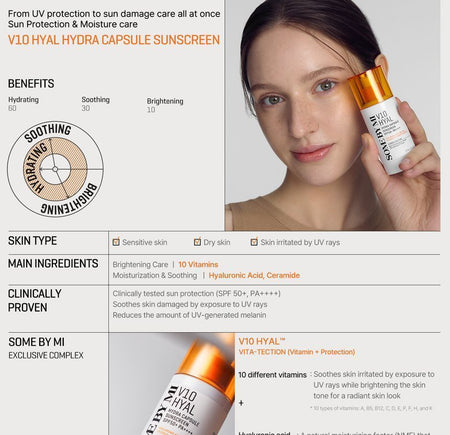SOME BY MI - V10 Hyal Hydra Capsule Sunscreen, 40ml, 113 g, 8809647392859