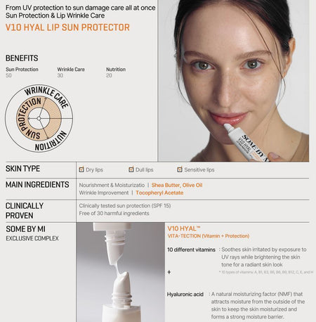 SOME BY MI - V10 Hyal Lip Sun Protector, 7ml, 17 g, 8809647392873