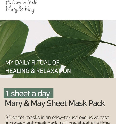 Mary&May - Cica Houttuynia Tea Tree Calming Mask, 30 sheets, 575 g, 8809670681395