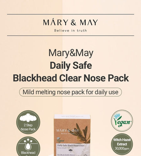 Mary&May - Daily Safe Black Head Clear Nose Pack Set, 11 pcs, 150 g, 8809670681562