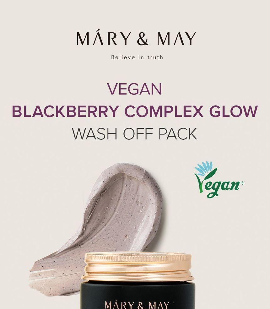 Mary&May - Blackberry Complex Glow Wash Off Pack, 125g, 308 g, 8809670682071