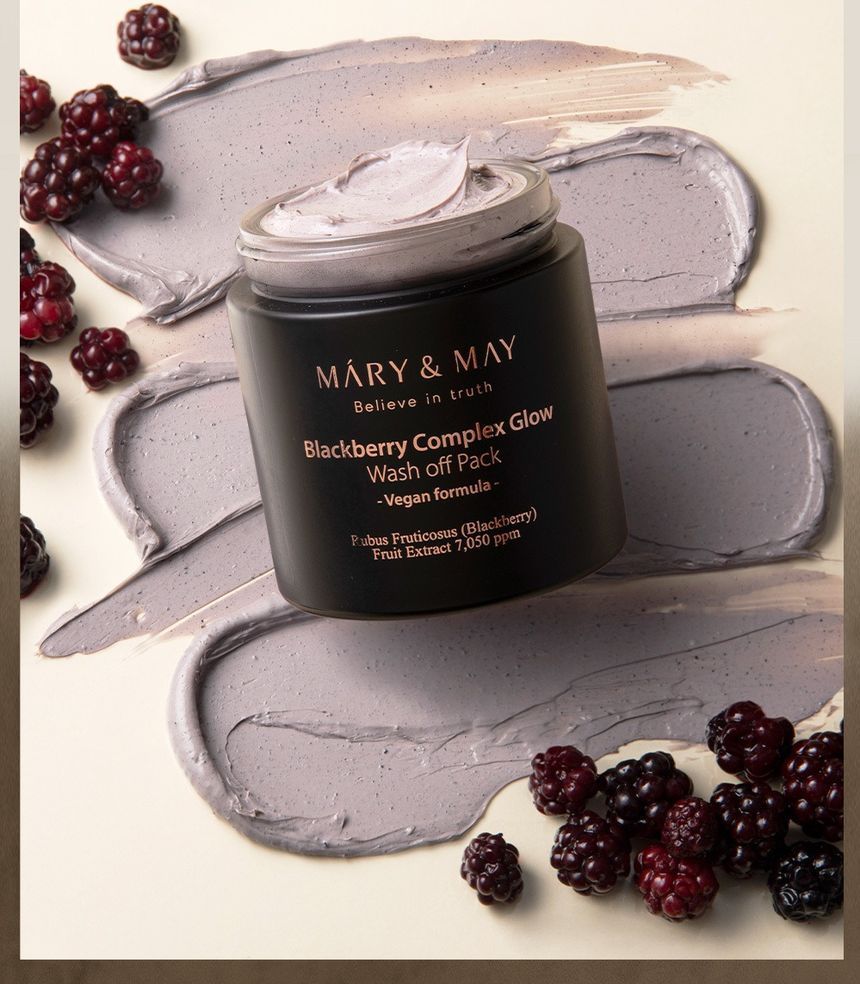 Mary&May - Blackberry Complex Glow Wash Off Pack, 125g, 308 g, 8809670682071