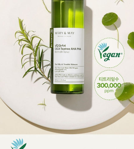 Mary&May - Vegan Cica Teatree AHA PHA Blemish Toner Mini, 30ml, 44 g, 8809670682149