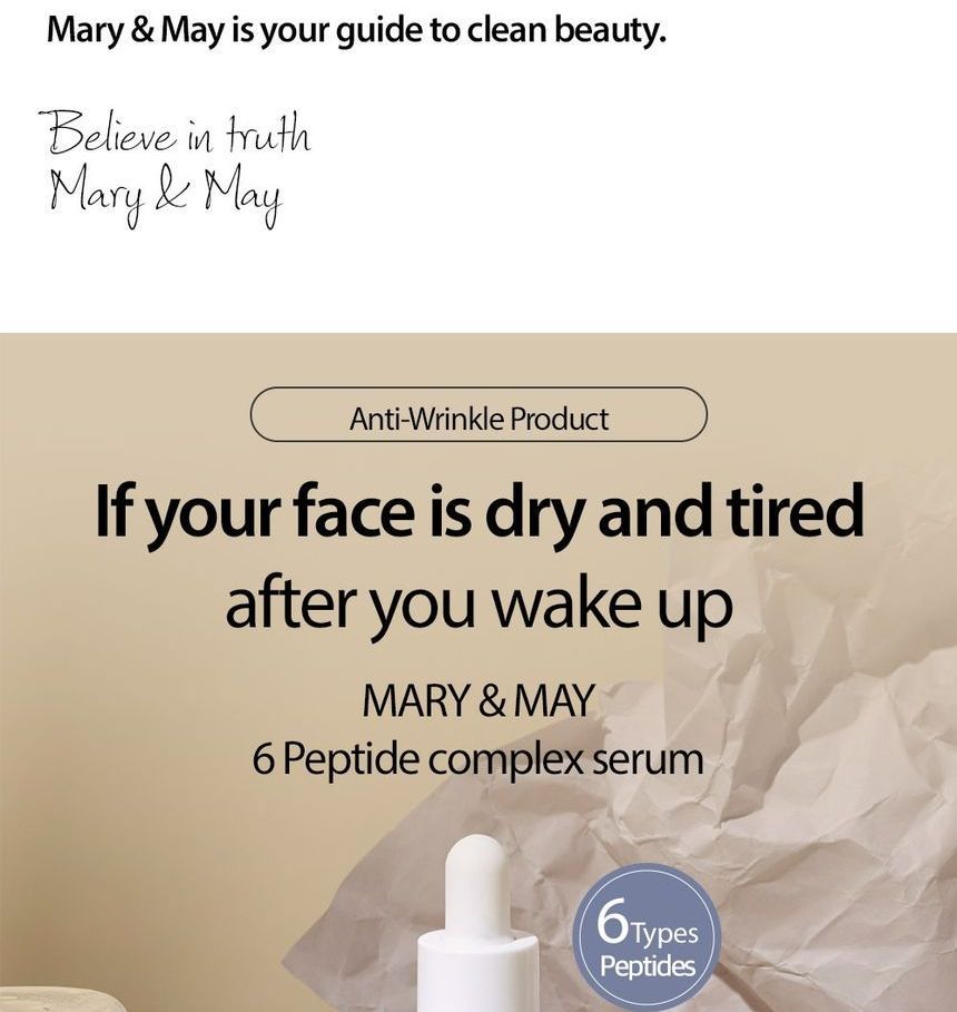 Mary&May - 6 Peptide Complex Serum, 30ml, 110 g, 8809670680824