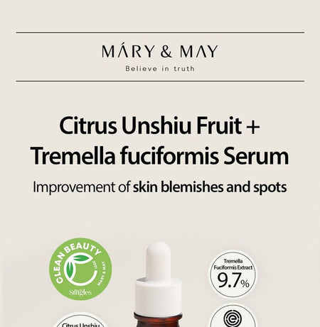 Mary&May - Citrus Unshiu Fruit + Tremella Fuciformis Serum, 30ml, 108 g, 8809670680855