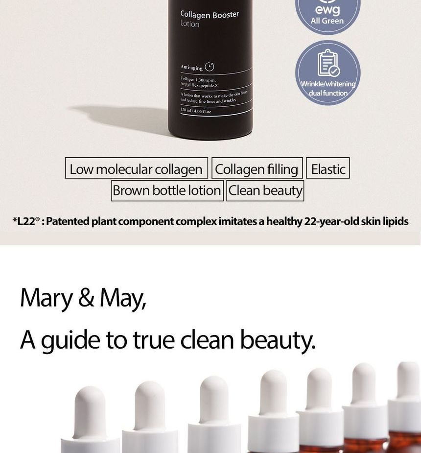 Mary&May - Collagen Booster Lotion, 120ml, 339 g, 8809670681111