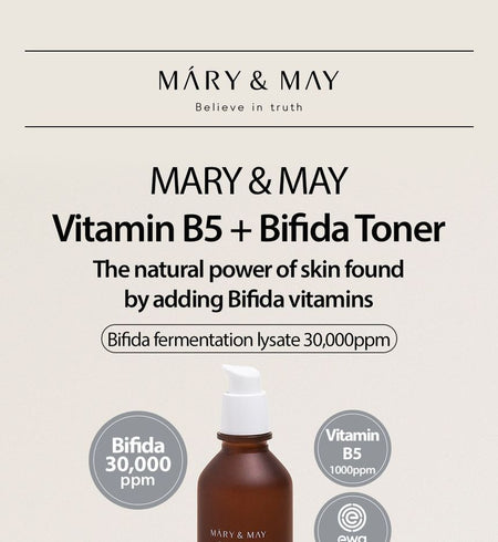 Mary&May - Vitamin B5 + Bifida Toner, 120ml, 340 g, 8809670681135