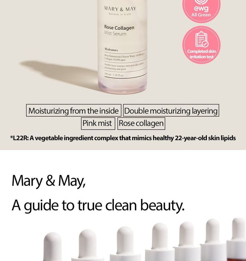 Mary&May - Rose Collagen Mist Serum, 100ml, 163 g, 8809670681166