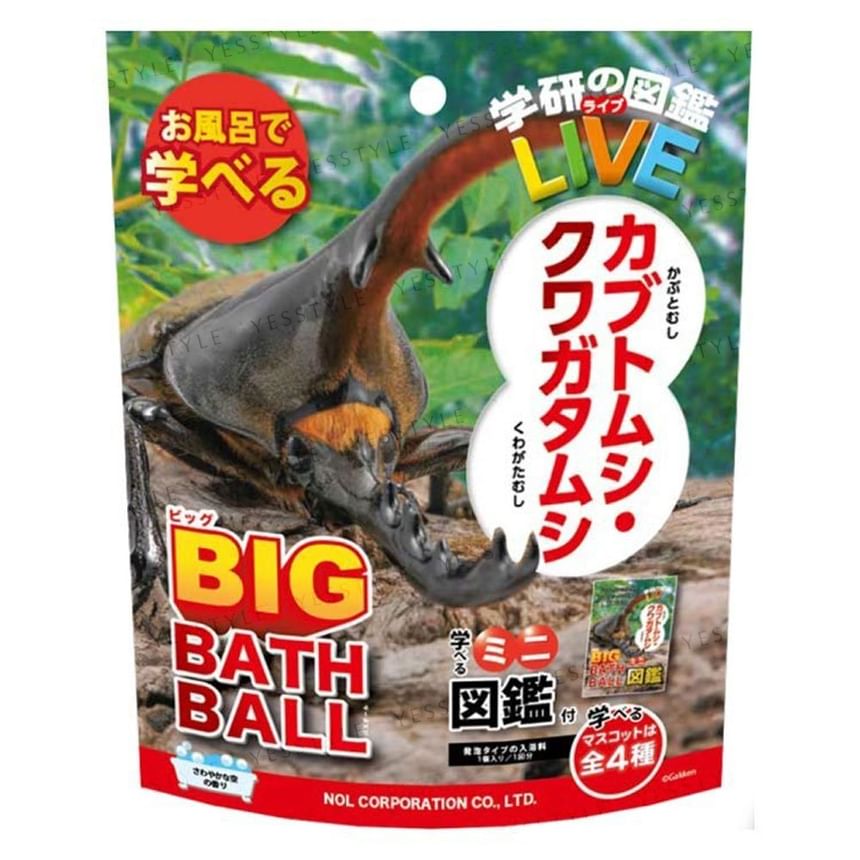 MANABURO - Gakken No Zukan Live Big Beetle Bath Ball, 1 pc, 200 g, 4535304709152