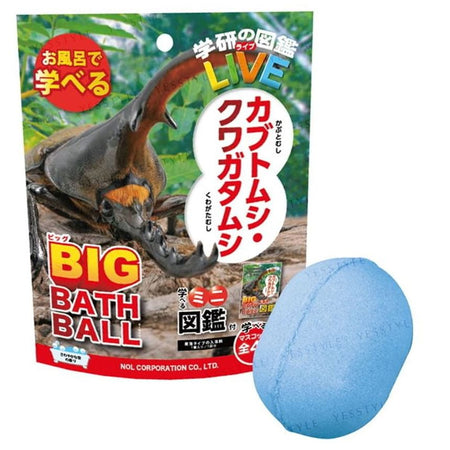 MANABURO - Gakken No Zukan Live Big Beetle Bath Ball, 1 pc, 200 g, 4535304709152
