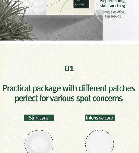Pyunkang Yul - Calming Clear Spot Patch Intensive Care + Slim Care, 124 patches, 18 g, 8809486683392