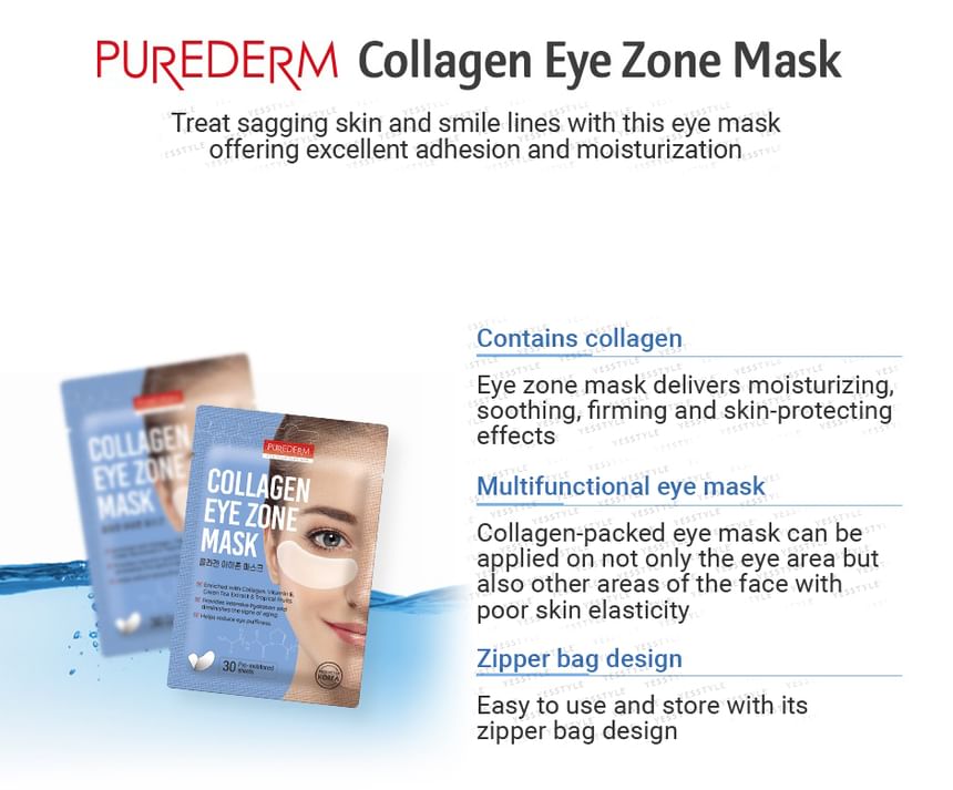 PUREDERM - Collagen Eye Zone Mask 30pcs, 30 pcs, 40 g, 8809052582616