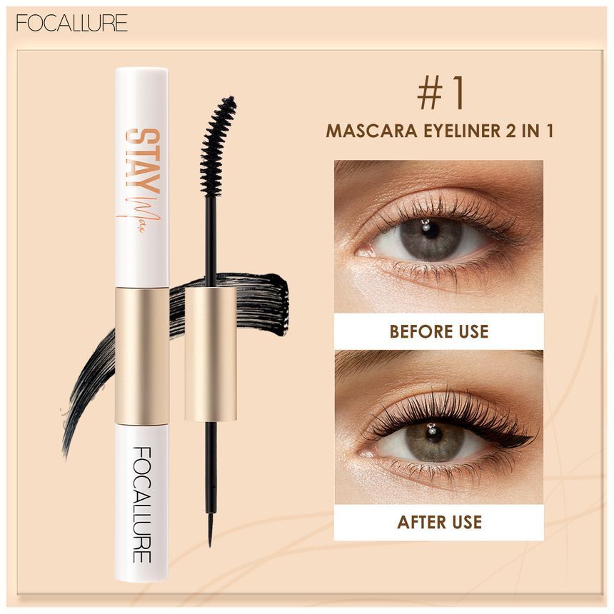 FOCALLURE - Volume Mascara & Eyeliner 2 in 1, #1 Volume Mascara & Eyeliner, 37 g, 6941845802296