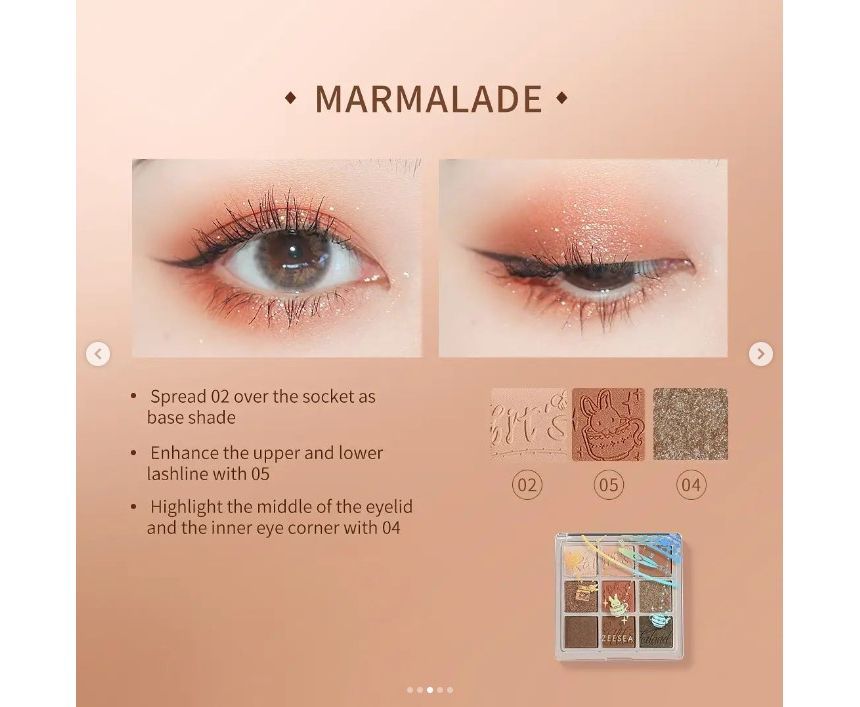 ZEESEA - 9 Colors Eyeshadow Palette- Caramel, #11 Caramel, 87 g, 6975852820400
