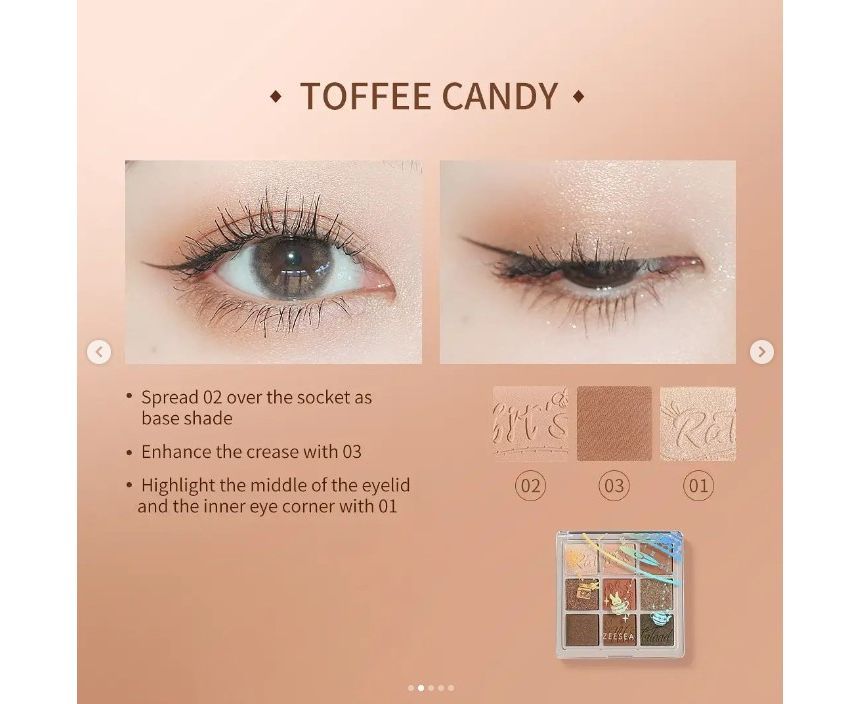 ZEESEA - 9 Colors Eyeshadow Palette- Caramel, #11 Caramel, 87 g, 6975852820400