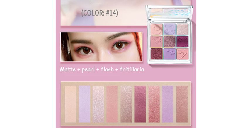 ZEESEA - 9 Colors Eyeshadow Palette -Purple, #14 Romantic purple, 89 g, 6975852820424