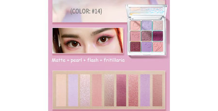 ZEESEA - 9 Colors Eyeshadow Palette -Purple, #14 Romantic purple, 89 g, 6975852820424