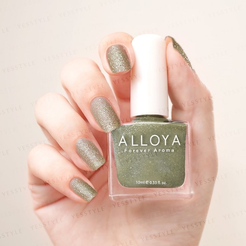 ALLOYA - Water-Based Natural Nail Polish Environmental Friendly 091 Green Genie, 10ml, 60 g, 6934849100918