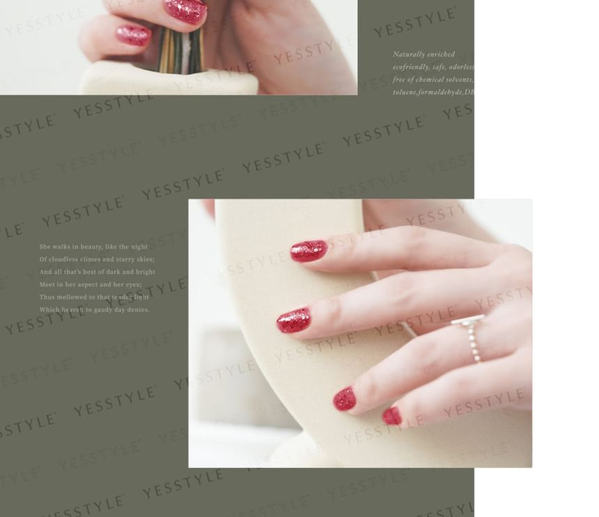 ALLOYA - Water-Based Natural Nail Polish Environmental Friendly 096 Charming Red, 10ml, 60 g, 6934849100963