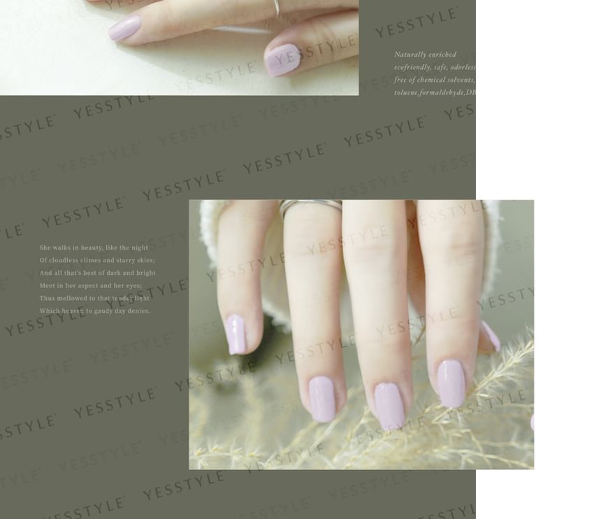 ALLOYA - Water-Based Natural Nail Polish Environmental Friendly 126 Pure Purple Memory, 10ml, 60 g, 6934849101267
