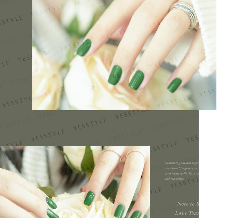ALLOYA - Water-Based Natural Nail Polish Environmental Friendly 128 Fashion Wild Green, 10ml, 60 g, 6934849101281