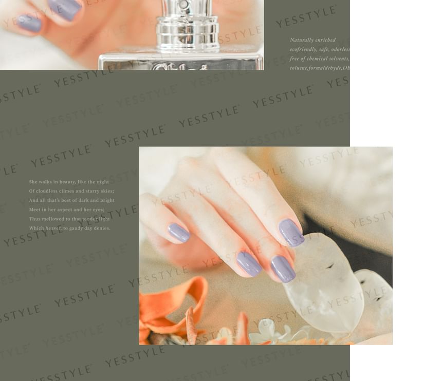 ALLOYA - Water-Based Natural Nail Polish Environmental Friendly 141 Butterfly Pea, 10ml, 60 g, 6934849101410