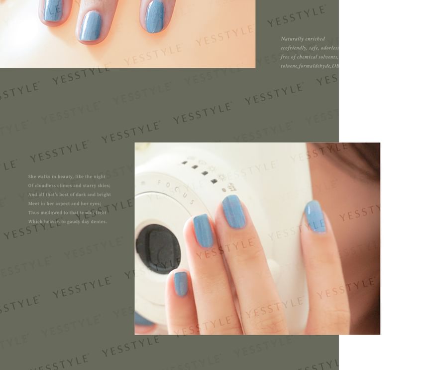 ALLOYA - Water-Based Natural Nail Polish Environmental Friendly 140 Soda Era, 10ml, 60 g, 6934849101403